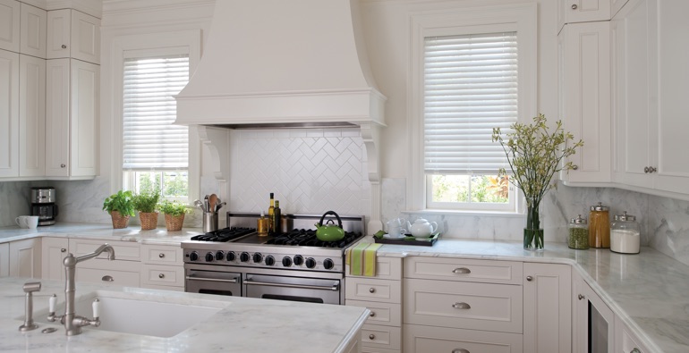 Southern California white faux wood blinds